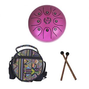 Kit barato Mini Steel Tongue Drum rosa, Mazos y Bolsa